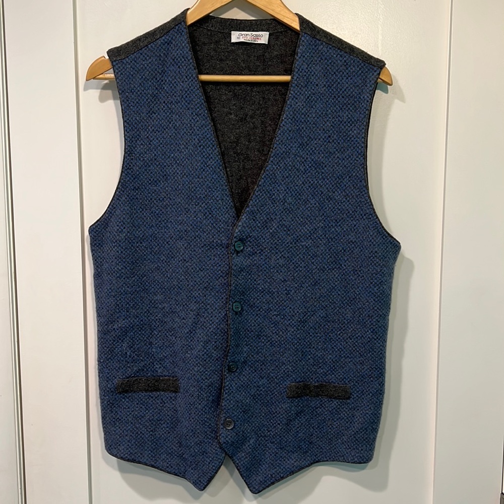 Gran Sasso Vest Made in Italy 100% Virgin Wool M/L size 52